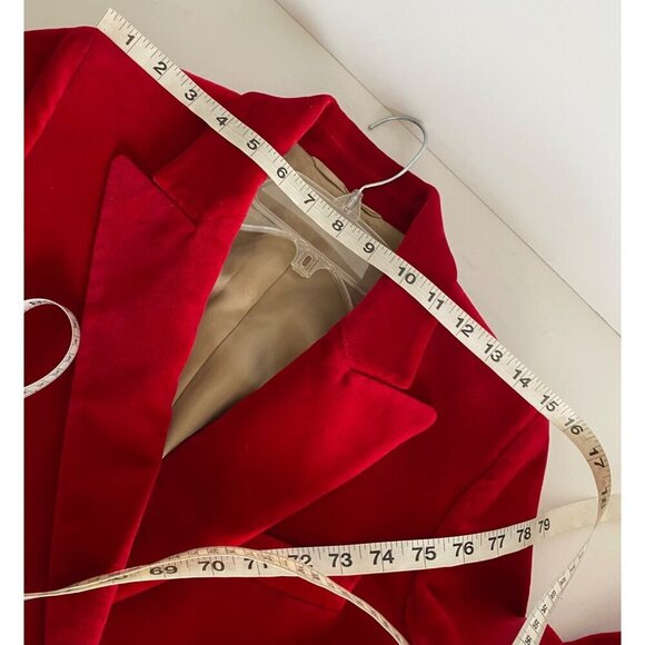 Blaze Milano Jealousy Everyday Blazer Sz 1 Campari Red Velvet Double-Breasted - Picture 9 of 14